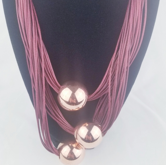 Freedom Boho Copper & Maroon Necklace EUC - Picture 5 of 8